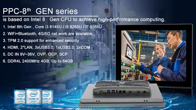 QYTは多機能の統合されたパネルのPCを第8 GEN PPCシリーズ改善した