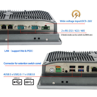 産業埋め込まれたタッチ パネルのPC 10のインチIP65の等級TPM2.0第8 GENの中心I5