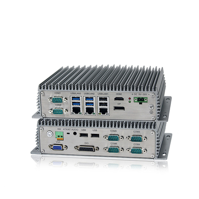 3*LAN 8*USB 6*COMの埋め込まれた産業Fanless小型PC J6412 J1900 I3 I5