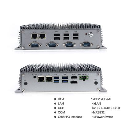 RS232 Fanless産業小型PCのIntel第8 4305U 4 LAN 10 USB 4
