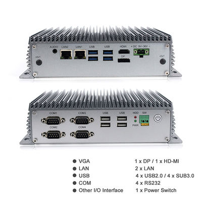Fanless小型PC端の計算のための第8 GEN I3 I5 CPU産業埋め込まれた箱のPC