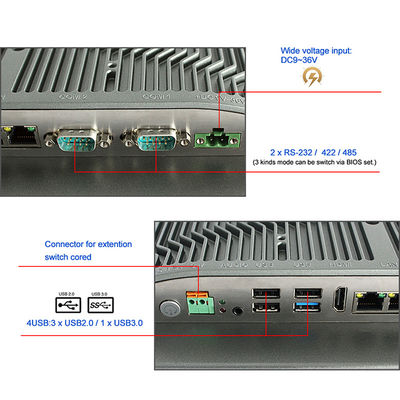 12インチI3 8145U HMIの産業パネルのPCのWifiの接触はカスタマイズ可能なコンピュータを埋め込んだ