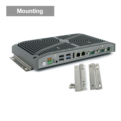 HDMI Fanless険しい埋め込まれたコンピュータDC9V CPU I5-8265U 25W
